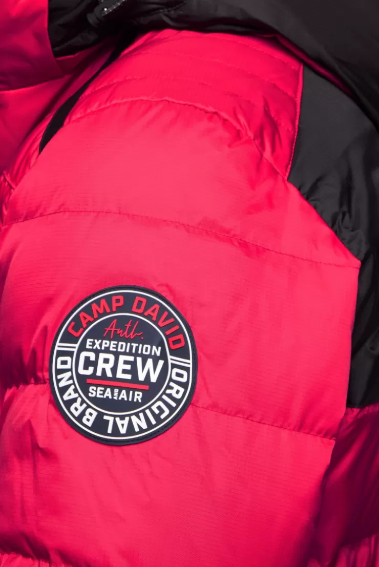 CAMP DAVID & SOCCX Steppjacke im Colour Design mit Logo Artworks royal red royalred Outlet
