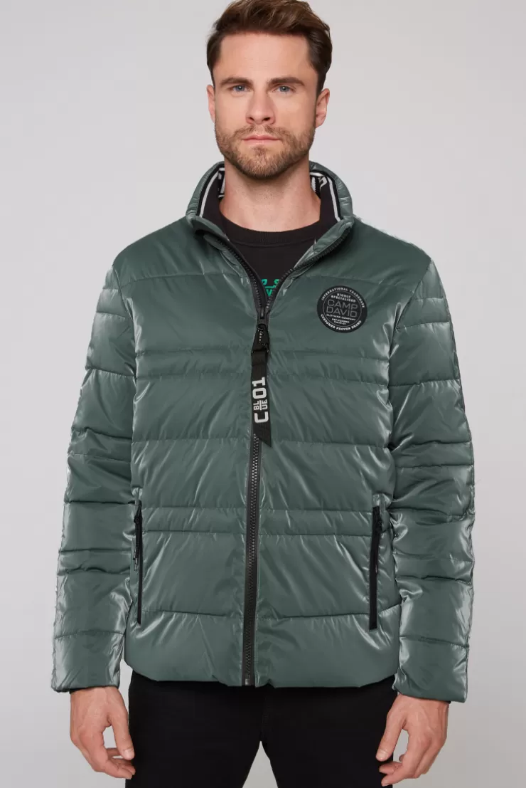 CAMP DAVID & SOCCX Steppjacke mit Coating und Zip-Anhänger khale green khalegreen Best