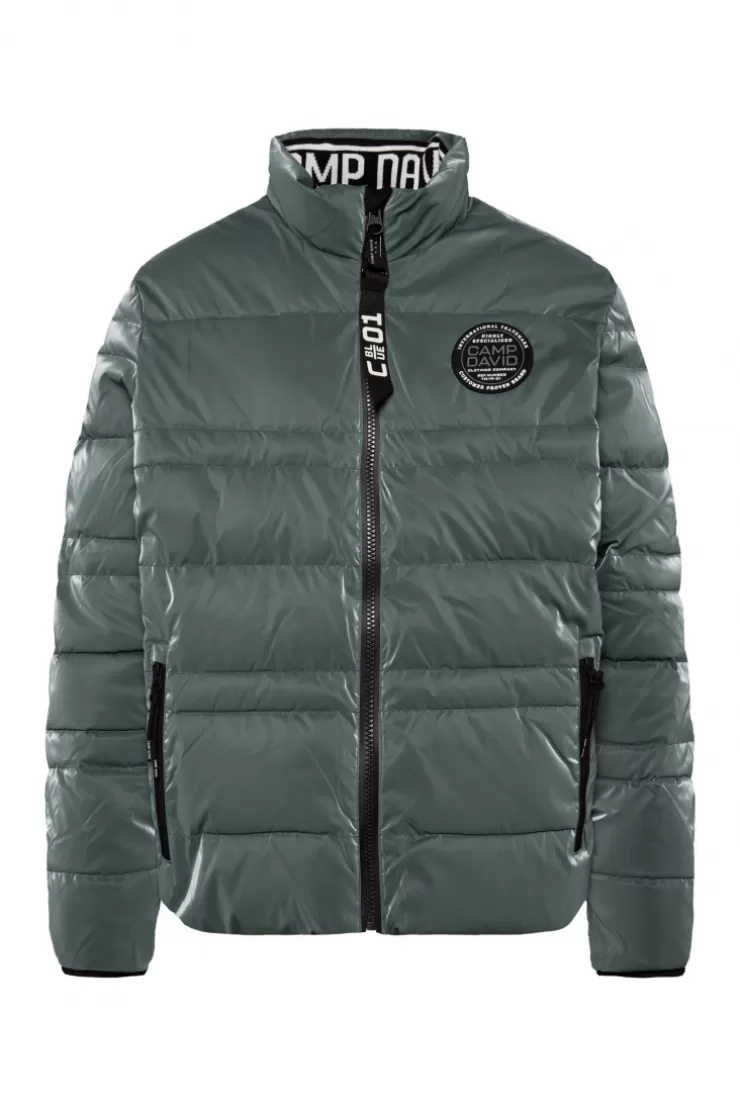 CAMP DAVID & SOCCX Steppjacke mit Coating und Zip-Anhänger khale green khalegreen Best