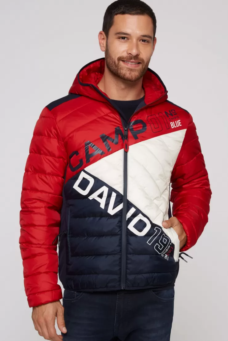 CAMP DAVID & SOCCX Steppjacke mit Colour-Blocking und Rücken-Print flight red flightred Sale