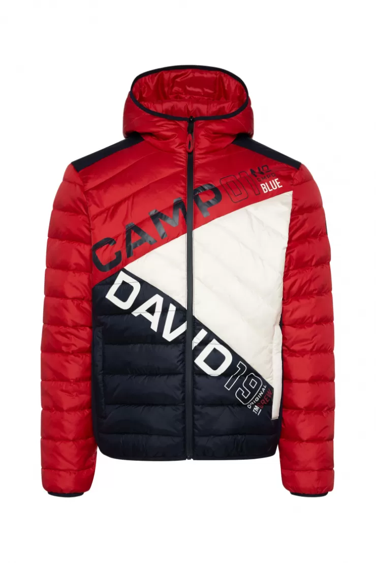 CAMP DAVID & SOCCX Steppjacke mit Colour-Blocking und Rücken-Print flight red flightred Sale