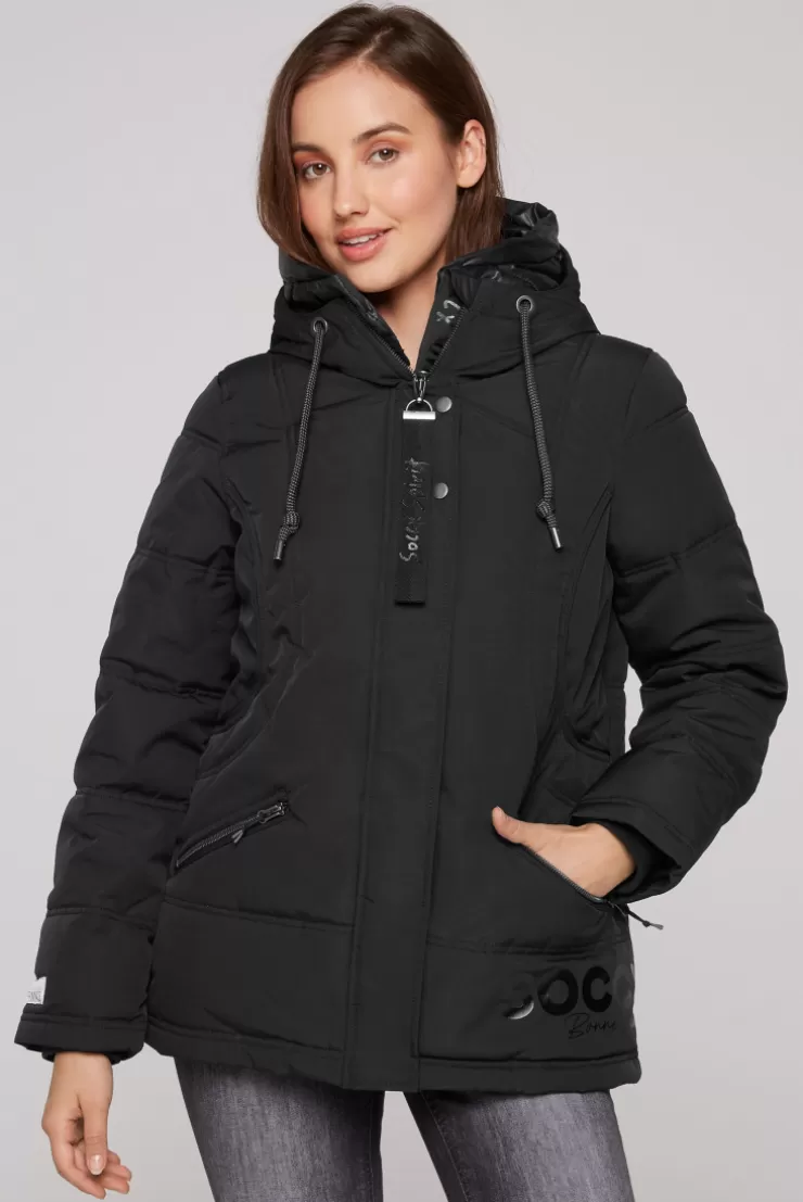 CAMP DAVID & SOCCX Steppjacke mit Kapuzen-Layering black Best Sale