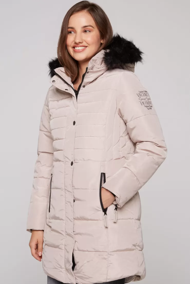 CAMP DAVID & SOCCX Stepp-Parka mit abtrennbarer Kapuze und Kunstfell light beige lightbeige Fashion