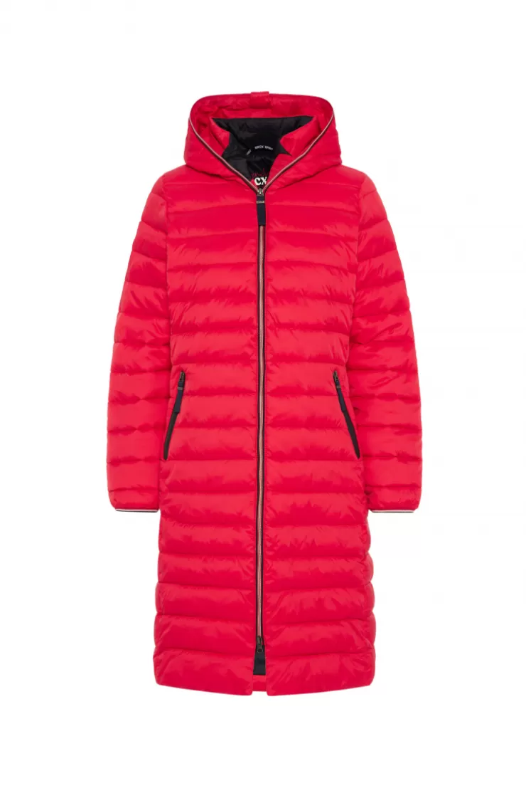 CAMP DAVID & SOCCX Stepp-Parka mit Kapuze und Rücken-Print clear red clearred Shop