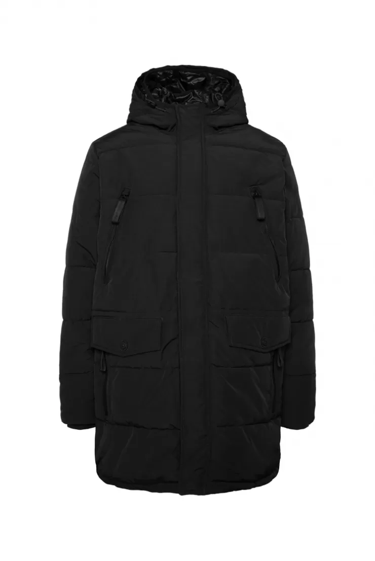 CAMP DAVID & SOCCX Stepp-Parka mit Kapuzen-Layering black Shop