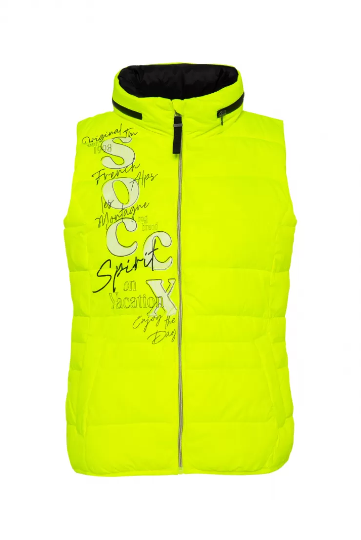 CAMP DAVID & SOCCX Steppweste mit Kapuze im Stehkragen yellow lime yellowlime Shop