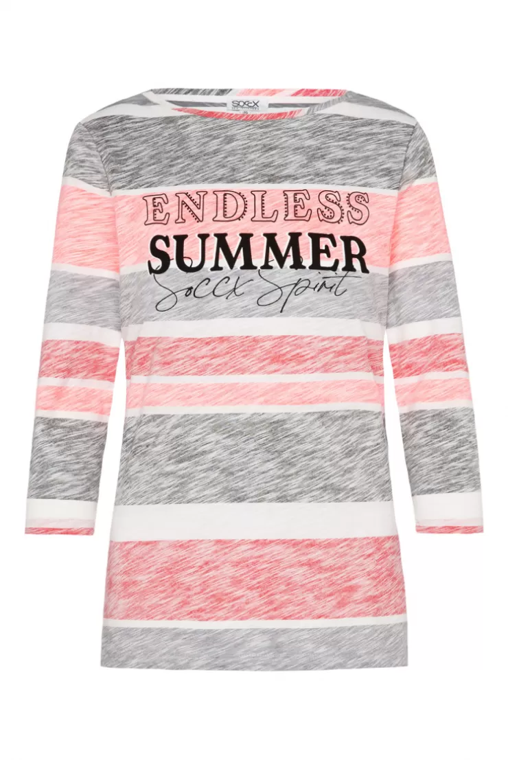 CAMP DAVID & SOCCX Streifenshirt mit U-Boot-Ausschnitt neon pink neonpink Flash Sale