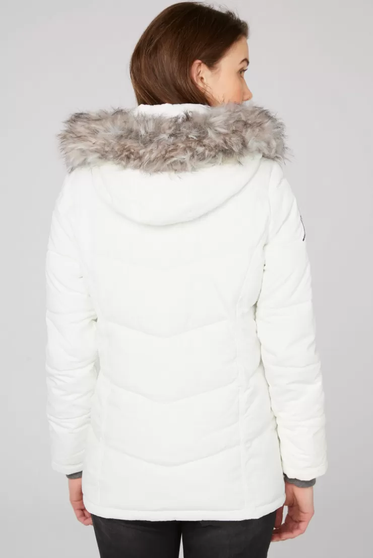 CAMP DAVID & SOCCX Strukturierte Jacke mit Artwork und Fake Fur ivory Discount