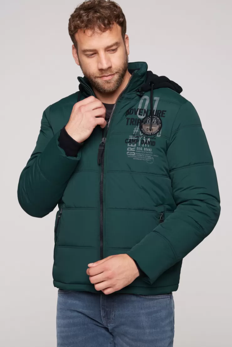 CAMP DAVID & SOCCX Strukturierte Steppjacke mit abtrennbarer Sweatkapuze deep green deepgreen Best