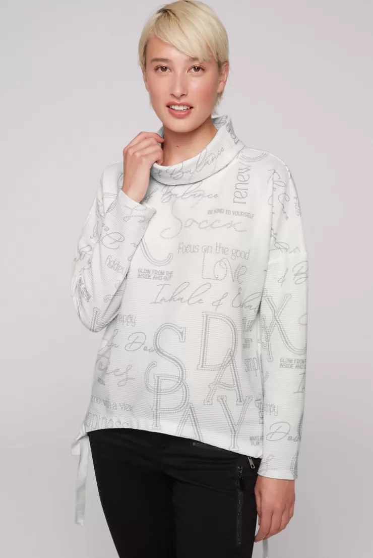 CAMP DAVID & SOCCX Strukturiertes Sweatshirt mit All Over Print opticwhite Hot