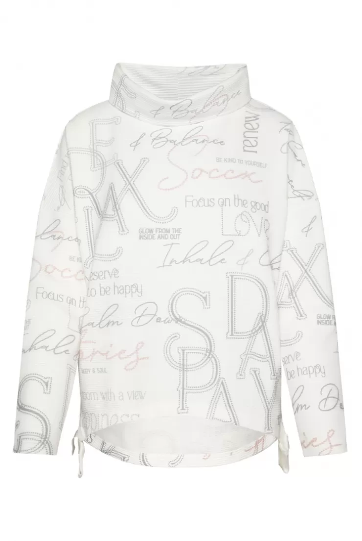 CAMP DAVID & SOCCX Strukturiertes Sweatshirt mit All Over Print opticwhite Hot