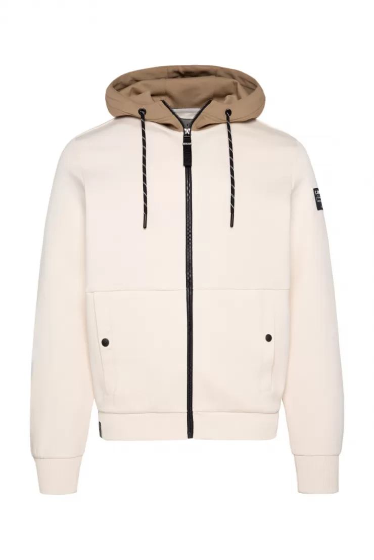 CAMP DAVID & SOCCX Sweatjacke aus Interlock mit Kapuze ecru Fashion