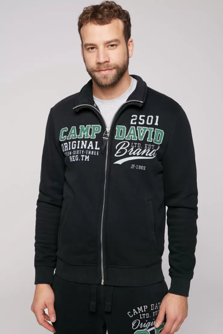 CAMP DAVID & SOCCX Sweatjacke mit Artwork im Retro-Style black Fashion