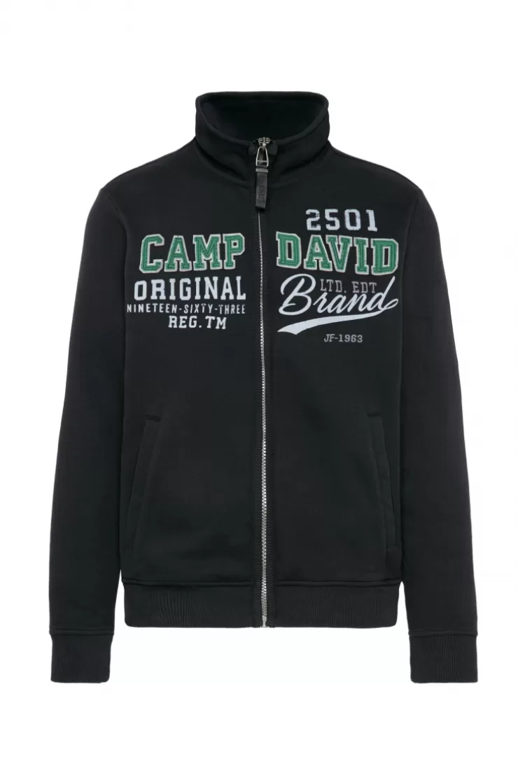 CAMP DAVID & SOCCX Sweatjacke mit Artwork im Retro-Style black Fashion