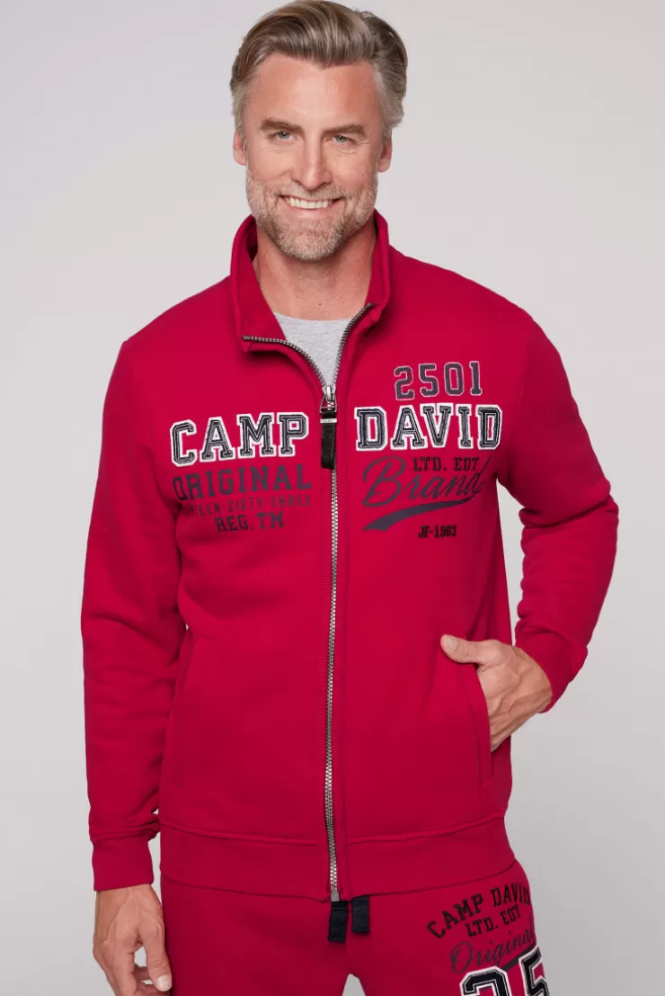 CAMP DAVID & SOCCX Sweatjacke mit Artwork im Retro-Style royal red royalred Cheap