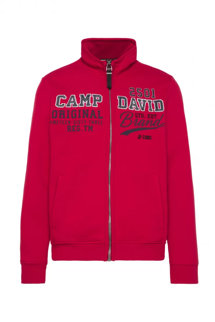 CAMP DAVID & SOCCX Sweatjacke mit Artwork im Retro-Style royal red royalred Cheap