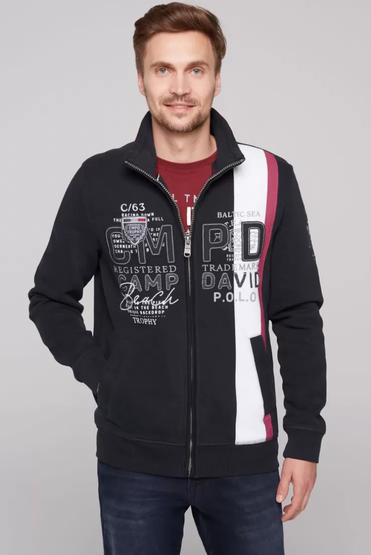 CAMP DAVID & SOCCX Sweatjacke mit Color-Blocking und Artworks blue navy bluenavy Discount