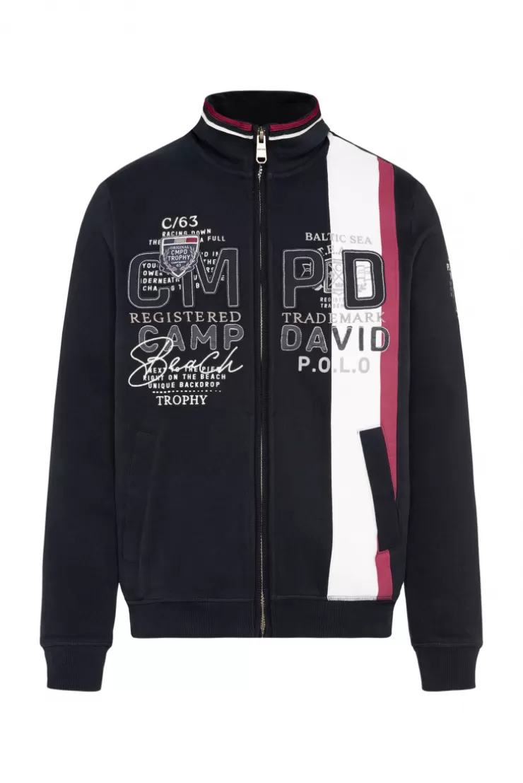 CAMP DAVID & SOCCX Sweatjacke mit Color-Blocking und Artworks blue navy bluenavy Discount