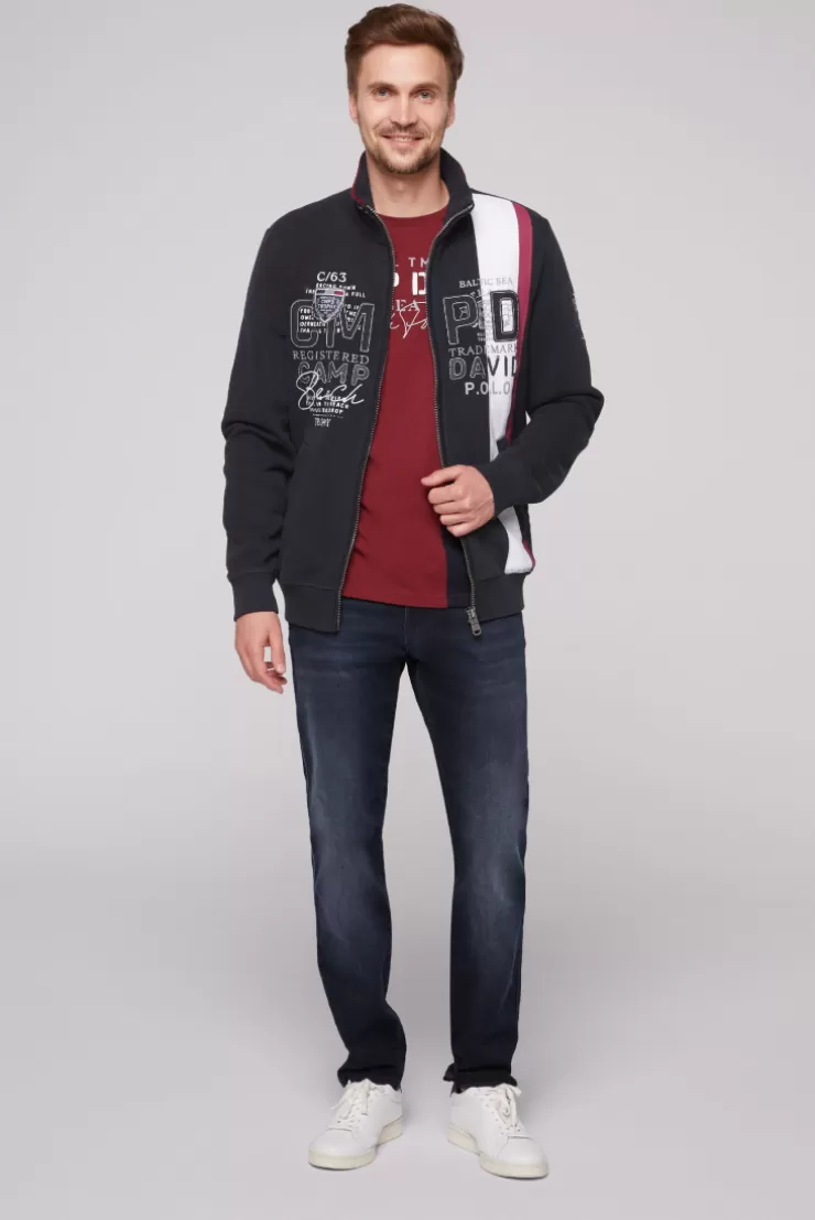 CAMP DAVID & SOCCX Sweatjacke mit Color-Blocking und Artworks blue navy bluenavy Discount