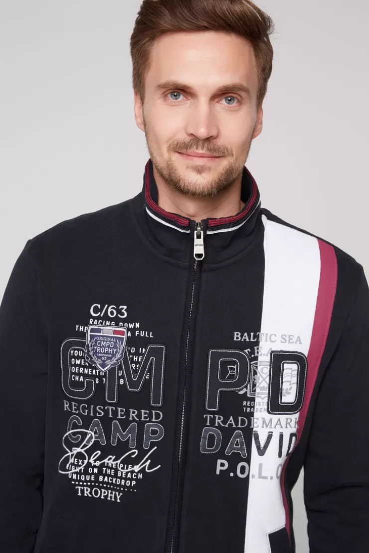 CAMP DAVID & SOCCX Sweatjacke mit Color-Blocking und Artworks blue navy bluenavy Discount