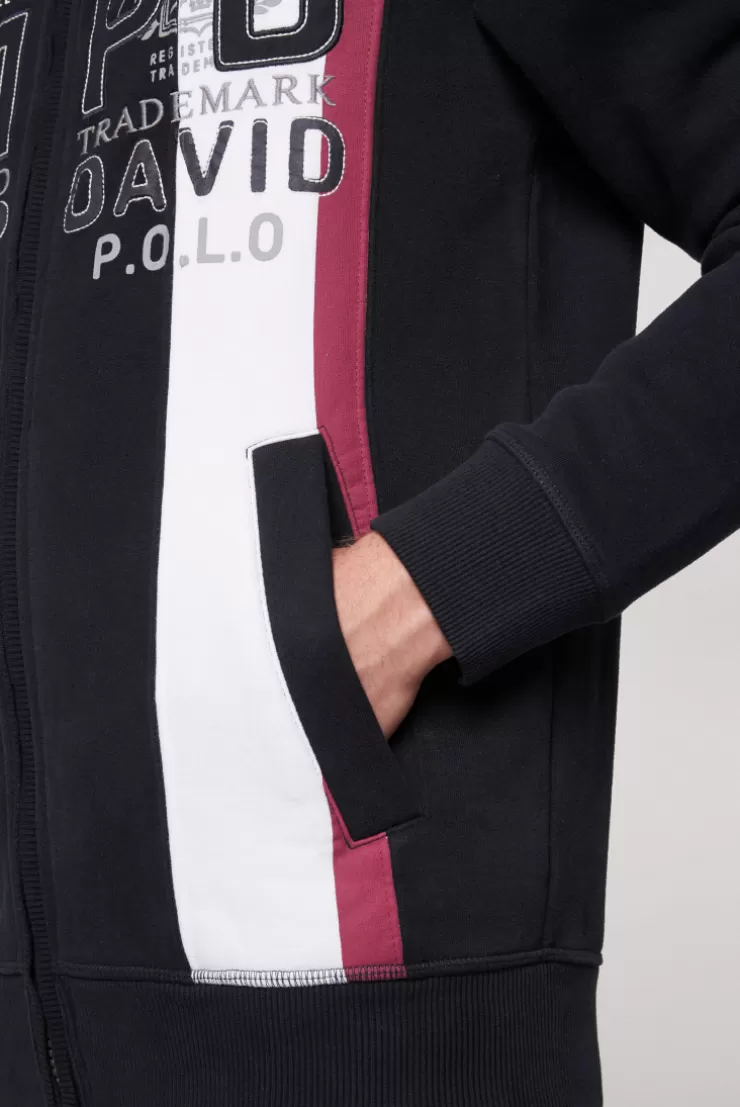 CAMP DAVID & SOCCX Sweatjacke mit Color-Blocking und Artworks blue navy bluenavy Discount