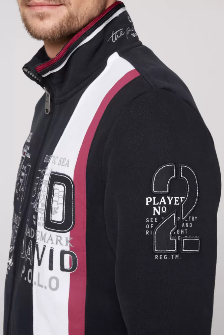 CAMP DAVID & SOCCX Sweatjacke mit Color-Blocking und Artworks blue navy bluenavy Discount