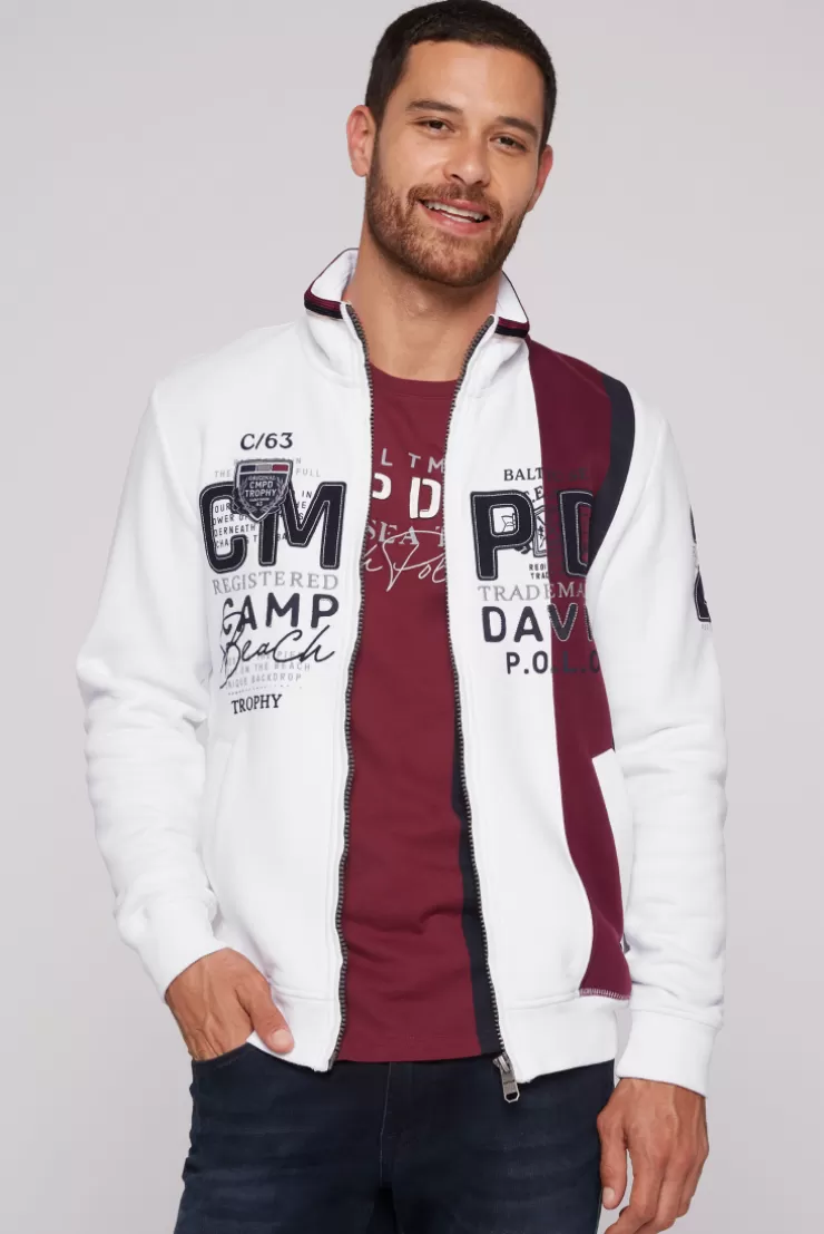 CAMP DAVID & SOCCX Sweatjacke mit Color-Blocking und Artworks opticwhite Discount