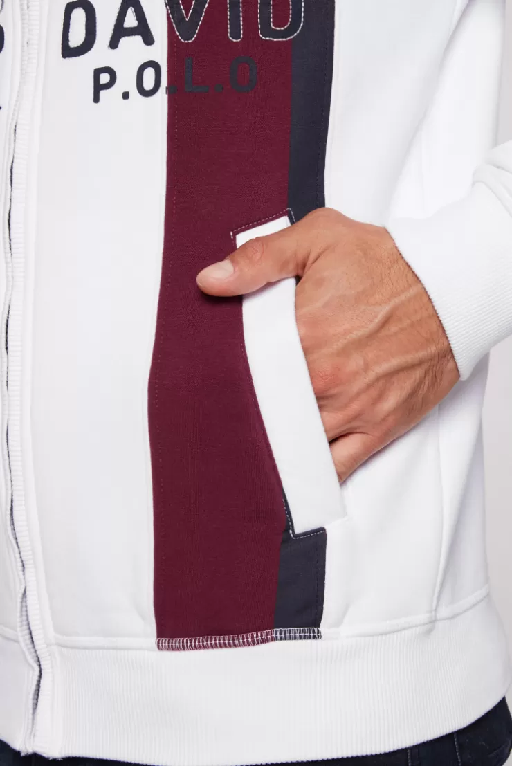 CAMP DAVID & SOCCX Sweatjacke mit Color-Blocking und Artworks opticwhite Discount