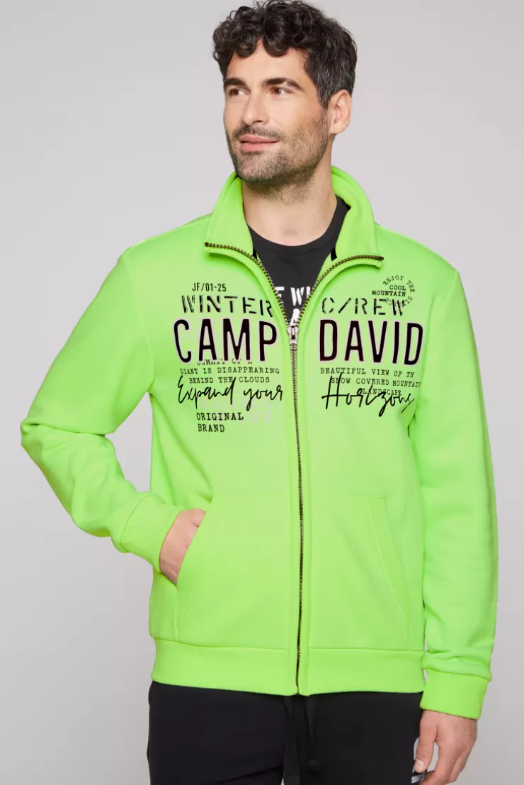 CAMP DAVID & SOCCX Sweatjacke mit Logo Artwork neon green neongreen New