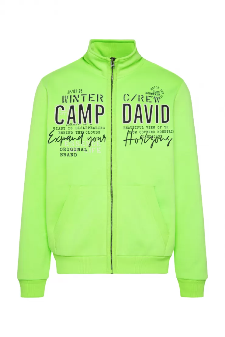 CAMP DAVID & SOCCX Sweatjacke mit Logo Artwork neon green neongreen New