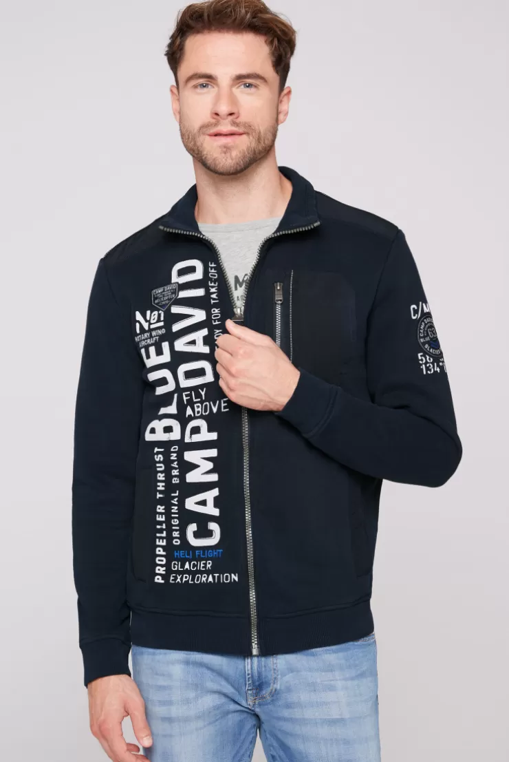 CAMP DAVID & SOCCX Sweatjacke mit tonigen Ripstop-Details blue navy bluenavy Online