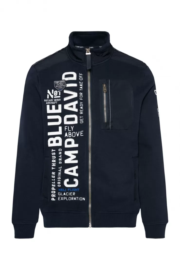 CAMP DAVID & SOCCX Sweatjacke mit tonigen Ripstop-Details blue navy bluenavy Online