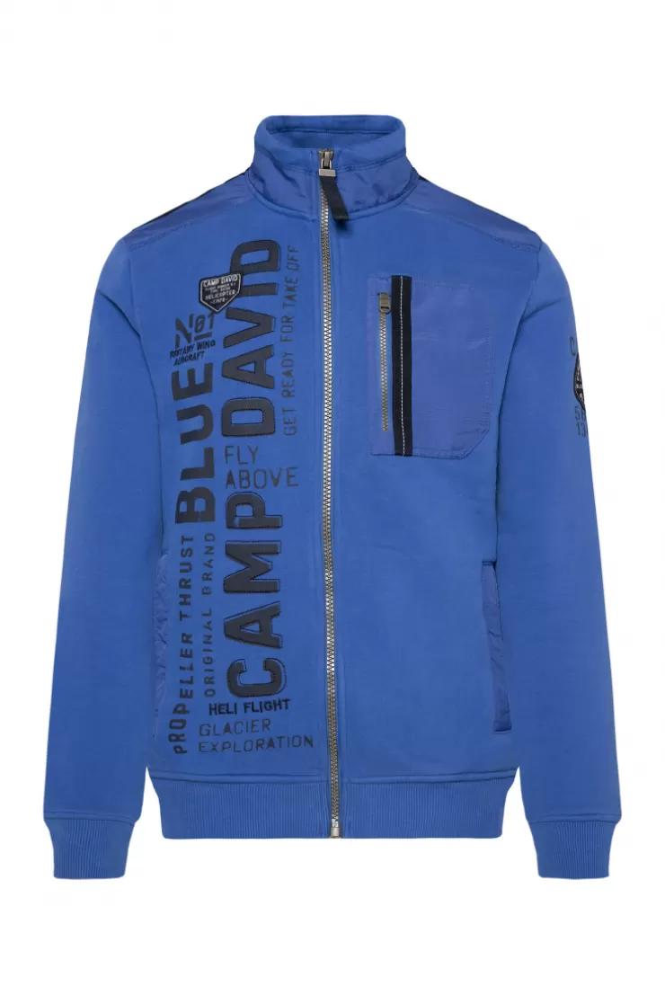 CAMP DAVID & SOCCX Sweatjacke mit tonigen Ripstop-Details strong blue strongblue Cheap