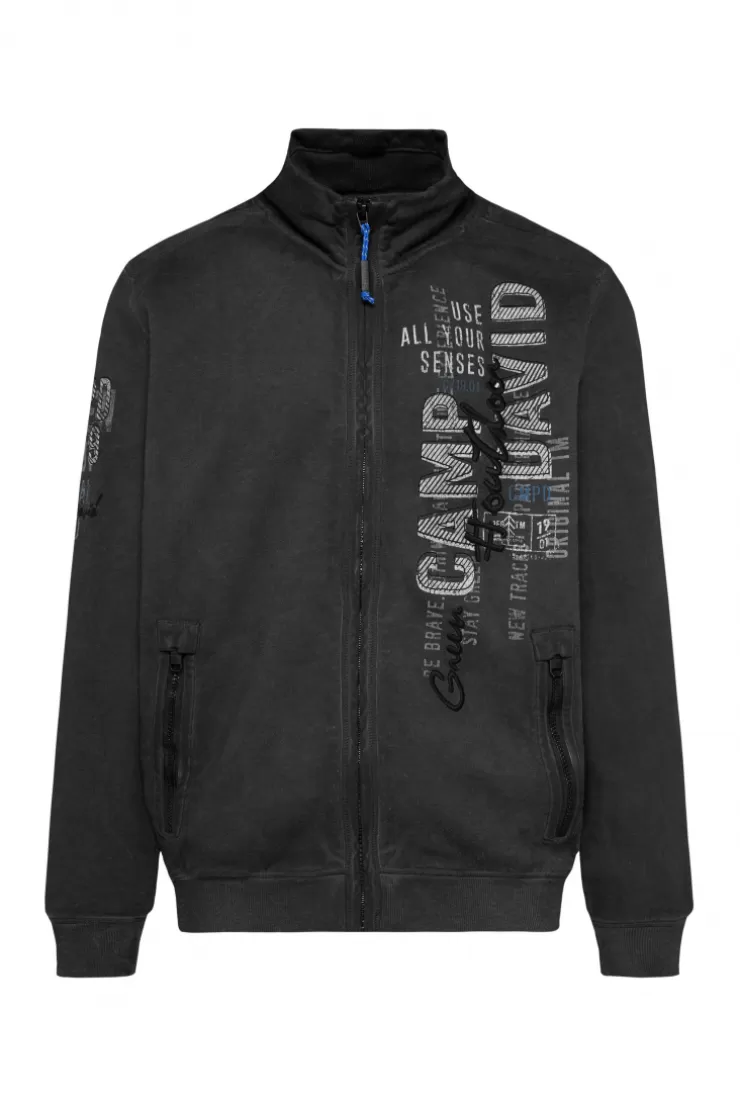 CAMP DAVID & SOCCX Sweatjacke Oil Dyed mit Logo Artworks black Cheap