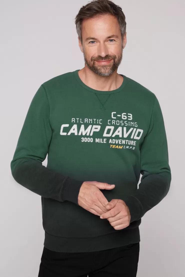 CAMP DAVID & SOCCX Sweatshirt Dip Dye mit Puff-Print dark green darkgreen Best Sale