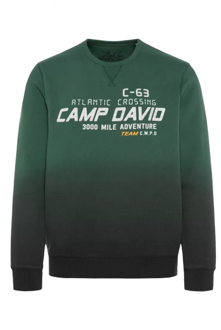 CAMP DAVID & SOCCX Sweatshirt Dip Dye mit Puff-Print dark green darkgreen Best Sale