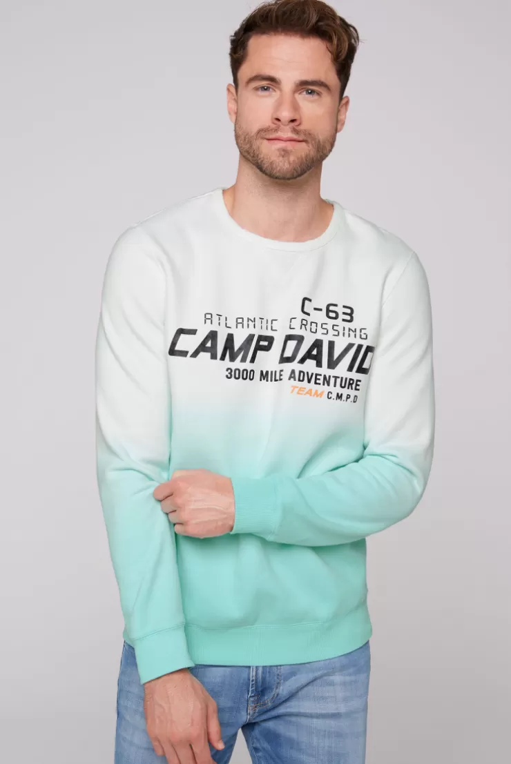 CAMP DAVID & SOCCX Sweatshirt Dip Dye mit Puff-Print ivory Cheap