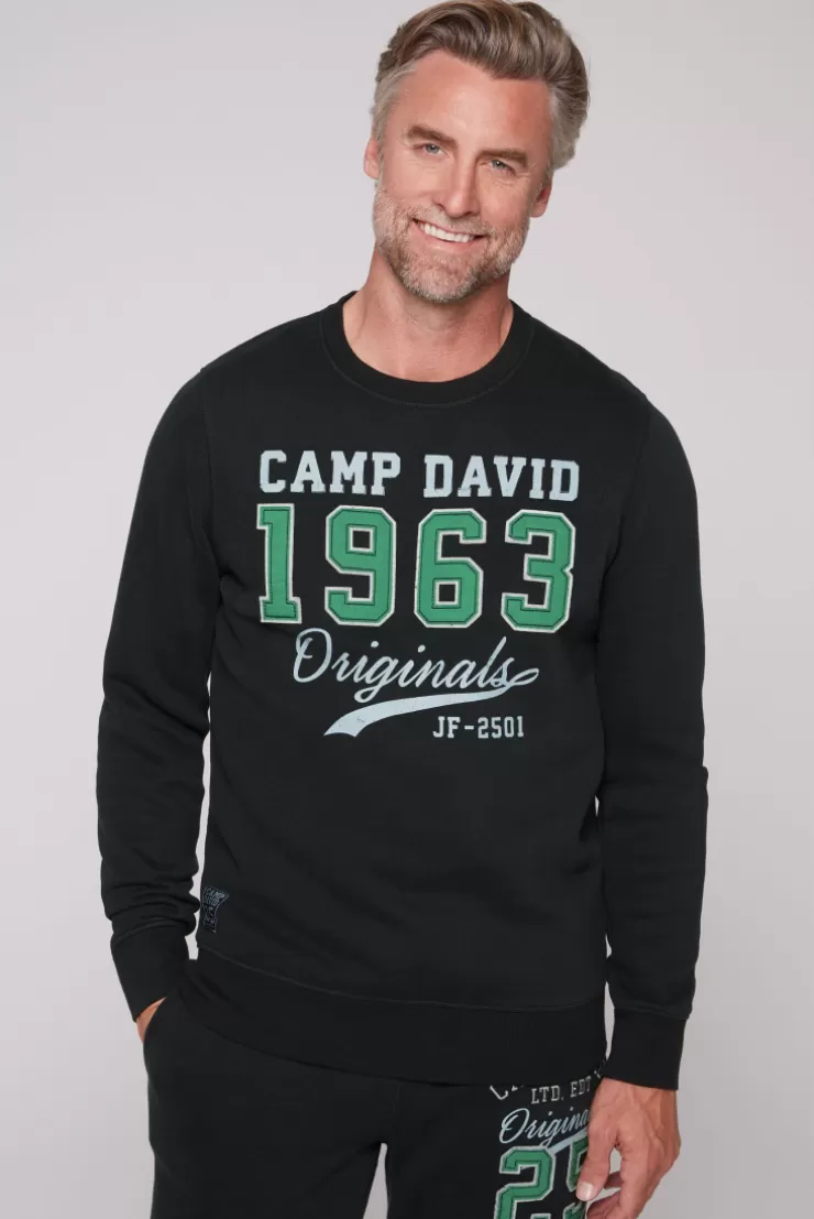 CAMP DAVID & SOCCX Sweatshirt mit Artwork im Retro-Style black Outlet