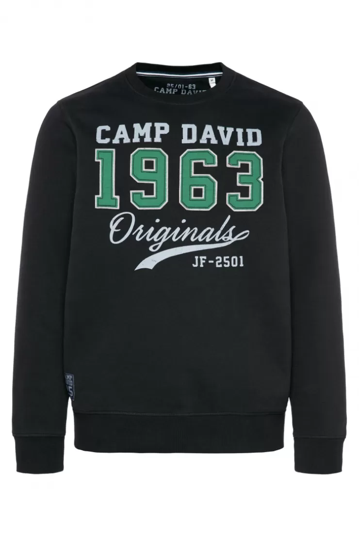 CAMP DAVID & SOCCX Sweatshirt mit Artwork im Retro-Style black Outlet