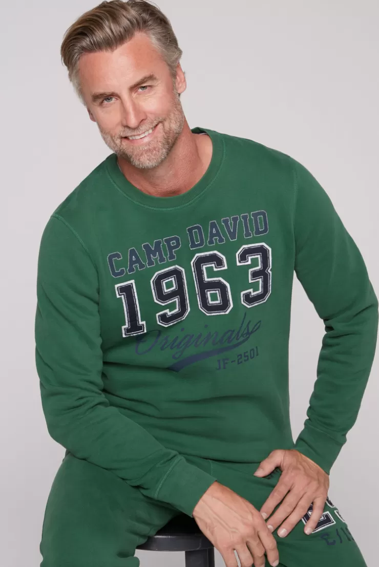 CAMP DAVID & SOCCX Sweatshirt mit Artwork im Retro-Style raw green rawgreen Online