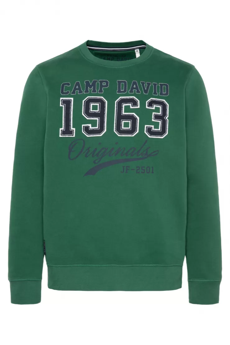 CAMP DAVID & SOCCX Sweatshirt mit Artwork im Retro-Style raw green rawgreen Online