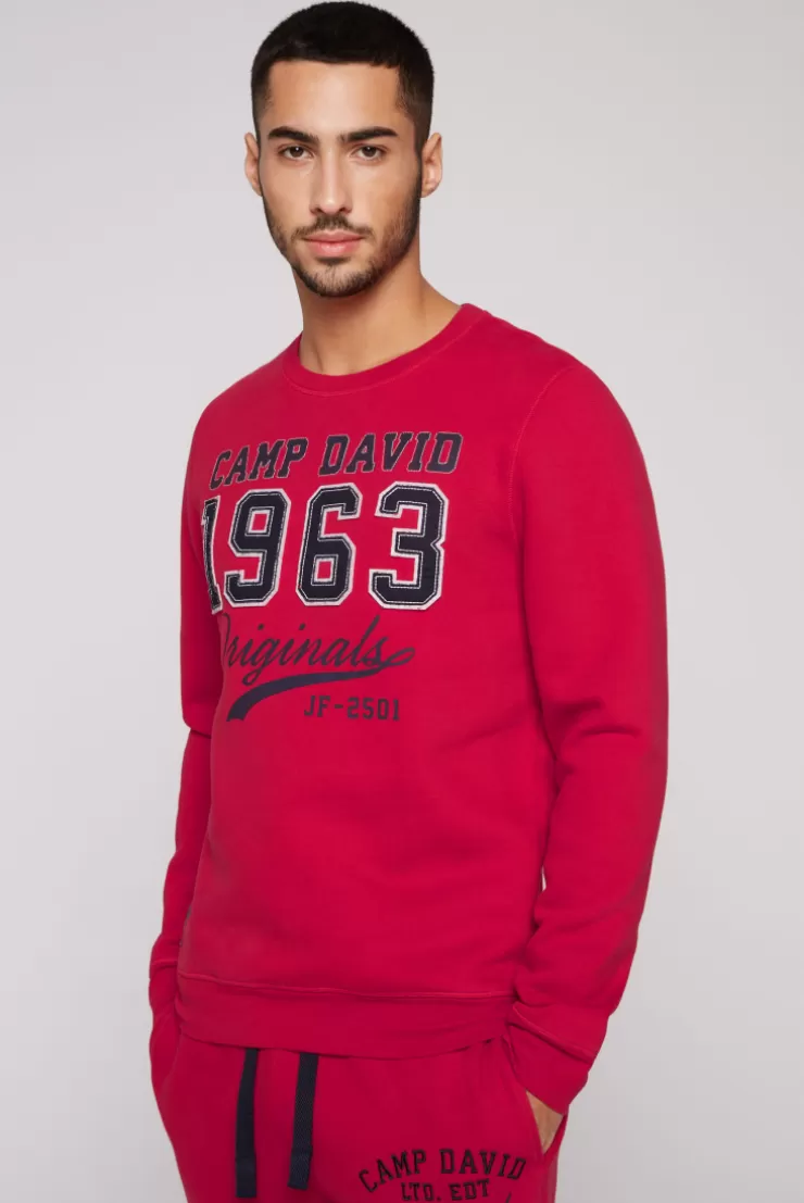 CAMP DAVID & SOCCX Sweatshirt mit Artwork im Retro-Style royal red royalred Fashion