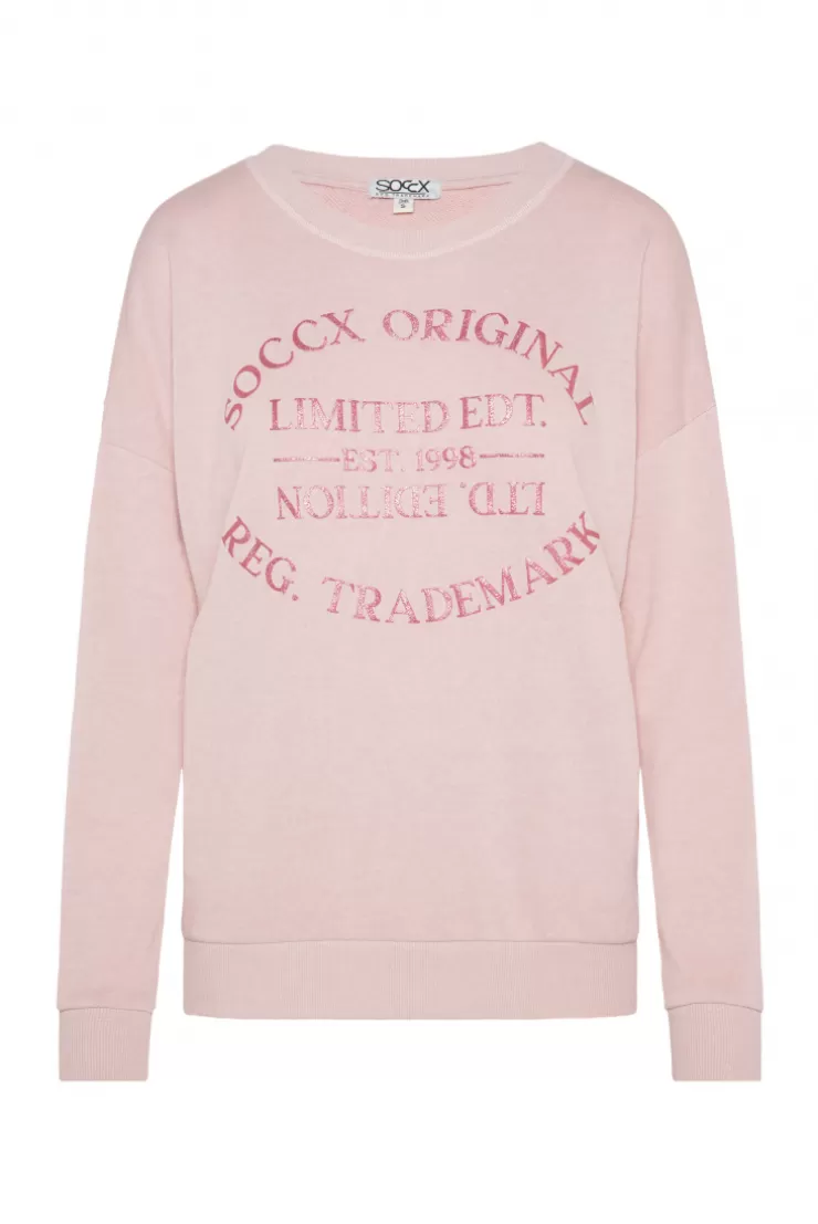 CAMP DAVID & SOCCX Sweatshirt mit Ausbrenner-Effekten und Print rose blush roseblush Flash Sale