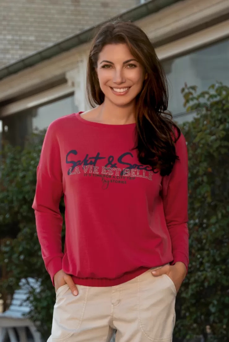 CAMP DAVID & SOCCX Sweatshirt mit Gummizugsaum pinky red pinkyred New