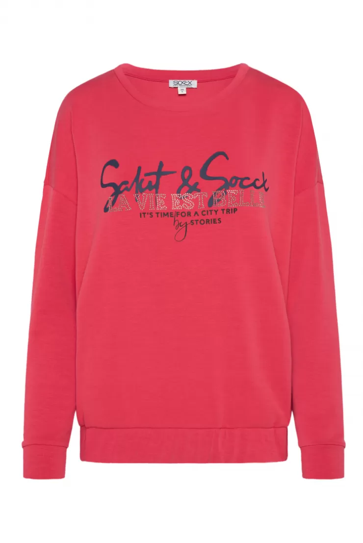 CAMP DAVID & SOCCX Sweatshirt mit Gummizugsaum pinky red pinkyred New