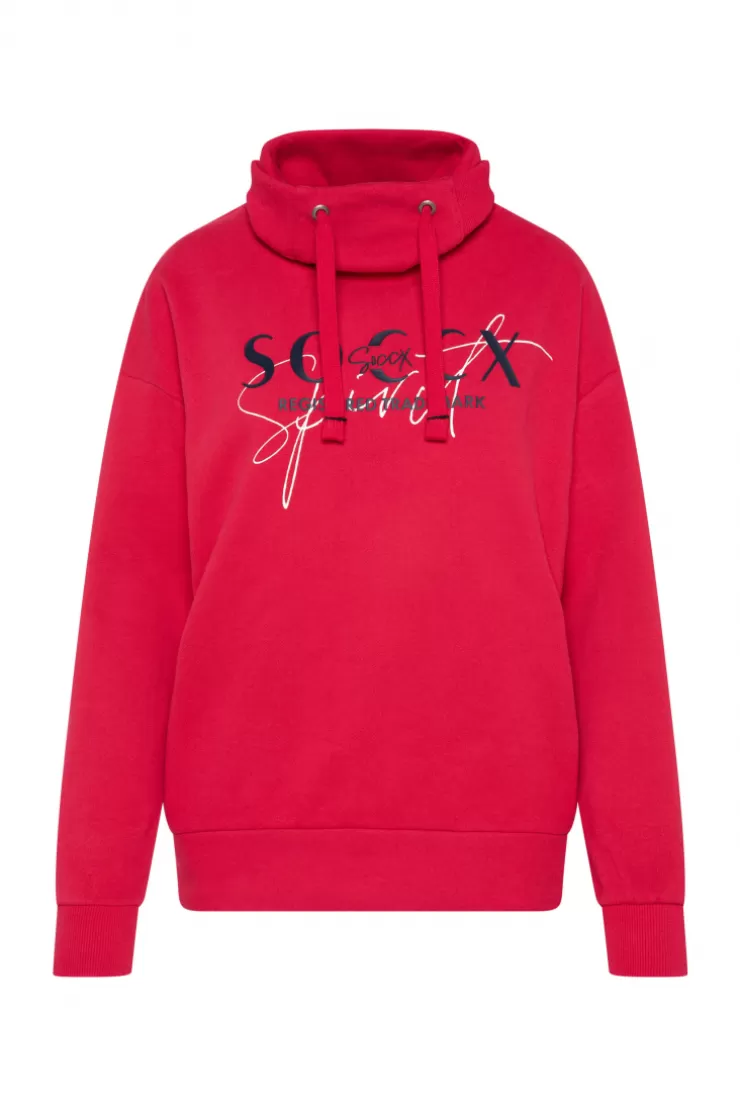 CAMP DAVID & SOCCX Sweatshirt mit hohem Kragen und Logo Print clear red clearred Best