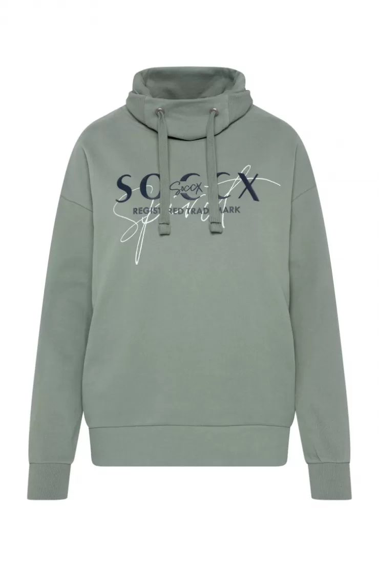 CAMP DAVID & SOCCX Sweatshirt mit hohem Kragen und Logo Print muted aqua mutedaqua Store