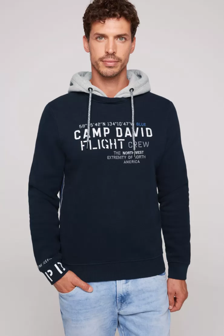 CAMP DAVID & SOCCX Sweatshirt  mit Kontrastkapuze und Logo-Stickereien blue navy bluenavy Online