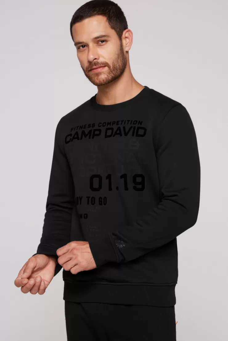 CAMP DAVID & SOCCX Sweatshirt mit Label Prints black Discount