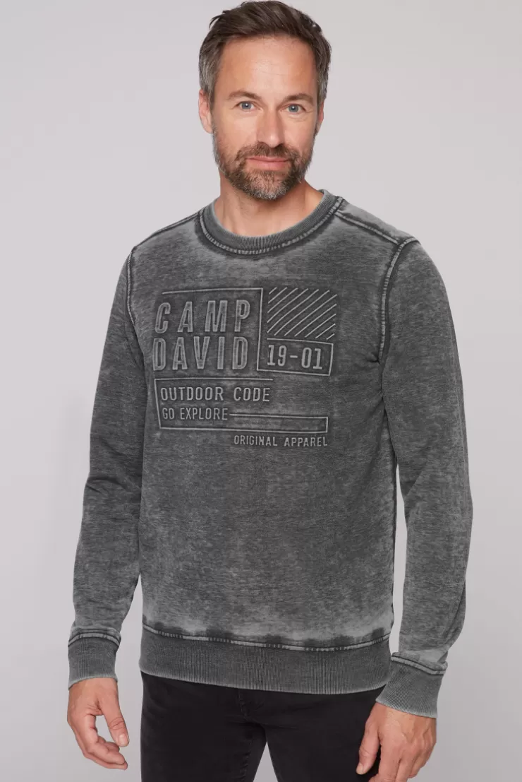 CAMP DAVID & SOCCX Sweatshirt mit Prägedruck black Hot